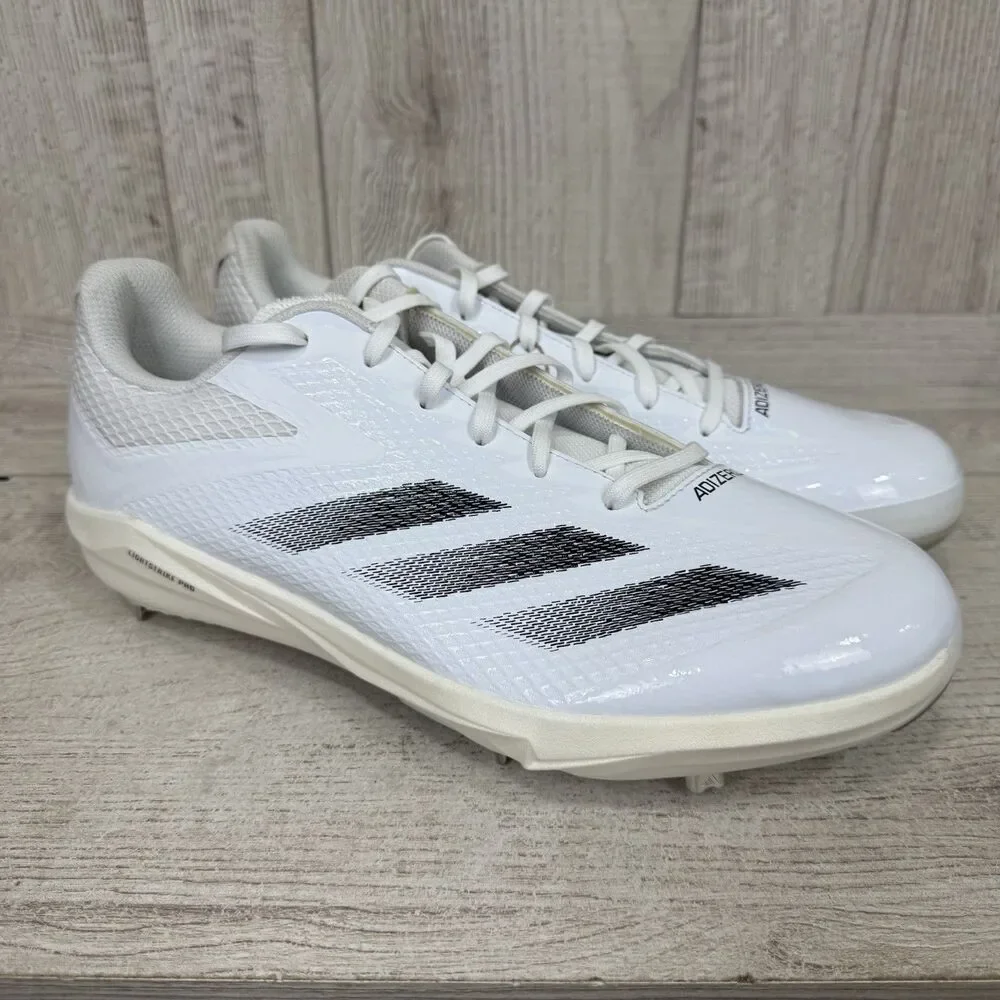 Adidas Adizero Electric Baseball Metal CLEATS Men Size 13 White/Black Metallic